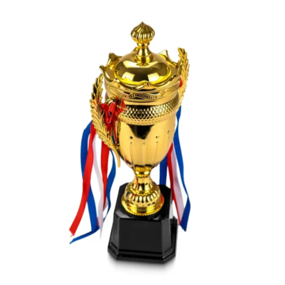 Small Cup Trophy with Removable Ribbon Attached to Both Handles