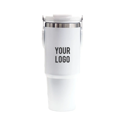 Tumbler with Handle and Sipper White
