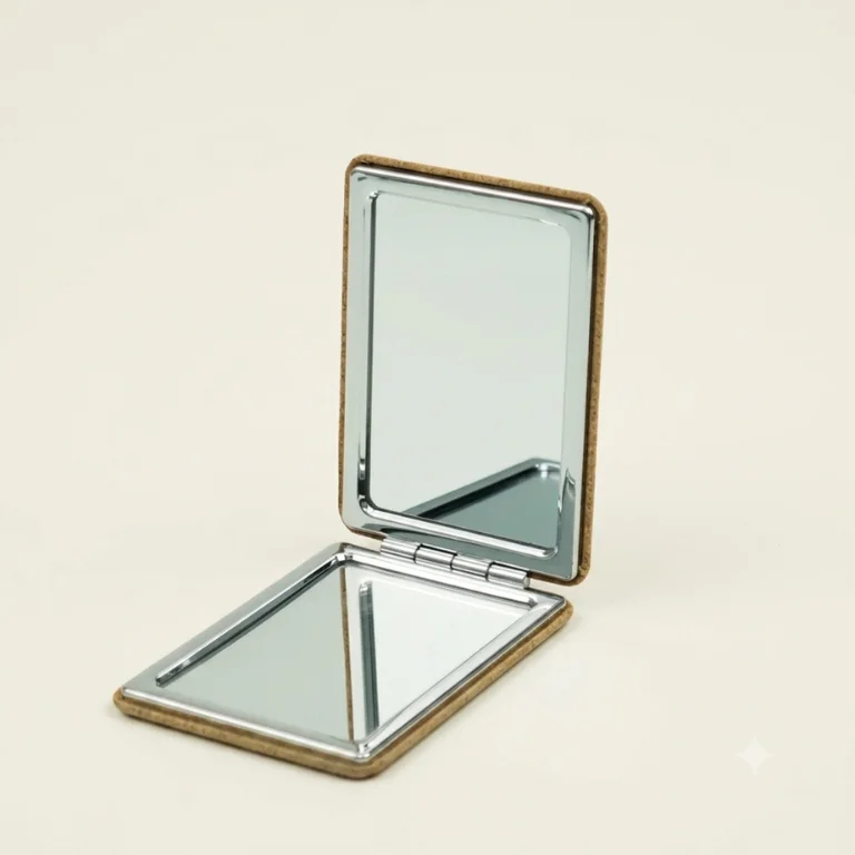 pocket mirror with cork finish cover studio view for Advertising Point UAE