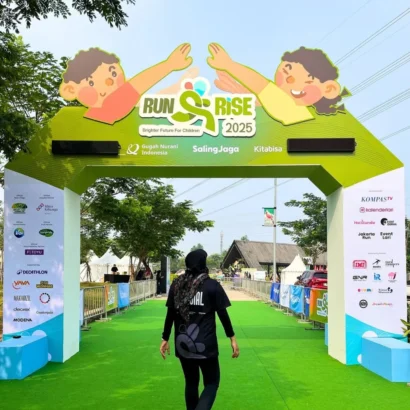 Custom branded event entrance arch studio mockup showcasing clean graphic design for Advertising Point UAE