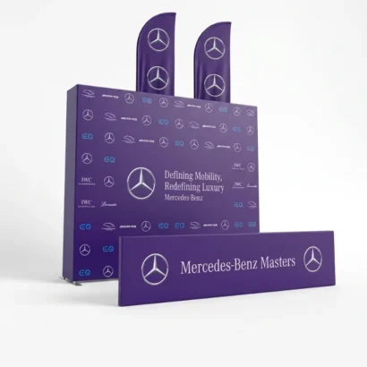 Custom printed wooden texture backdrop banner studio view for Advertising Point UAE