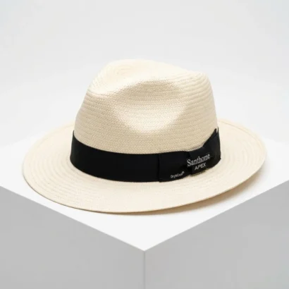 Custom Santhome Panama straw hat studio view showing classic woven texture for Advertising Point UAE