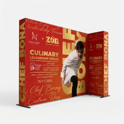 Custom weather-resistant outdoor fabric backdrop banner studio view for Advertising Point UAE