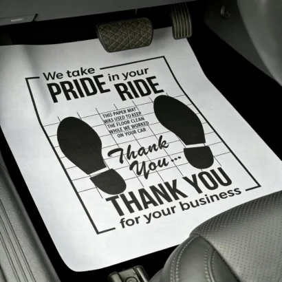 Paper car mats printing in Dubai | Advertising Point UAE