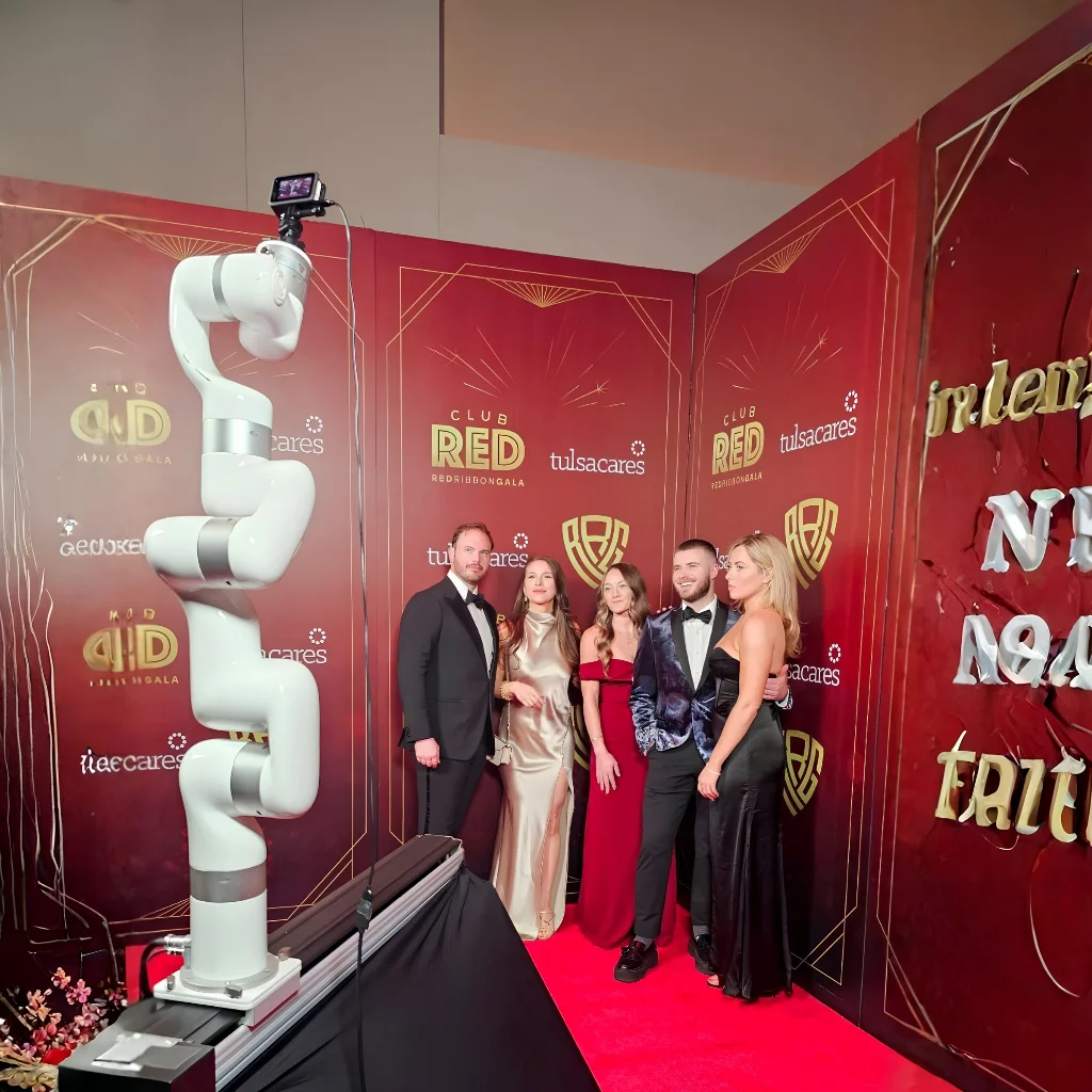 Robotic arm video booth styled at a major luxury product launch and trade exhibition in Dubai