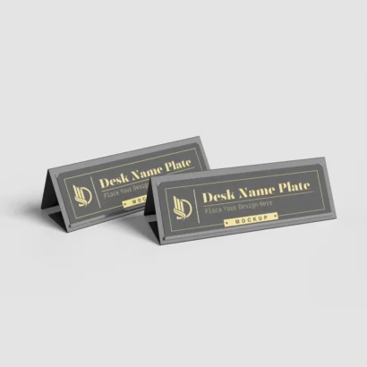 Custom desk name plate Dubai & Abu Dhabi – engraved logo branding