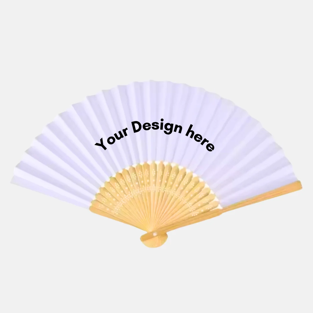 Custom printed paper hand fan Dubai & Abu Dhabi – logo branding