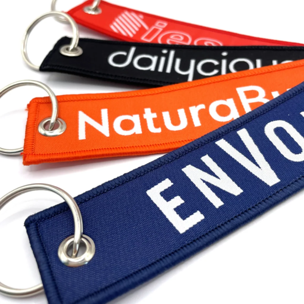 Fabric key chain with vibrant sublimation printing UAE