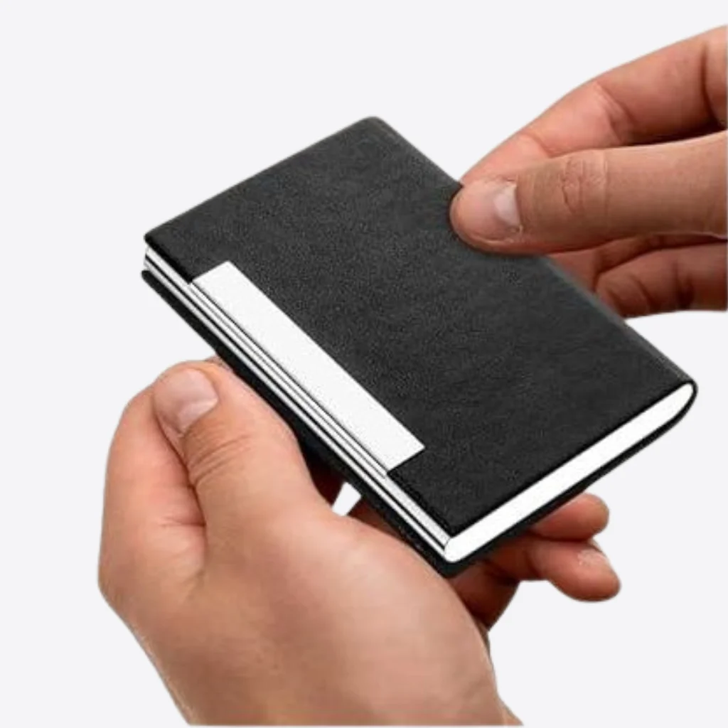 Leather business card holder available in multiple colors UAE