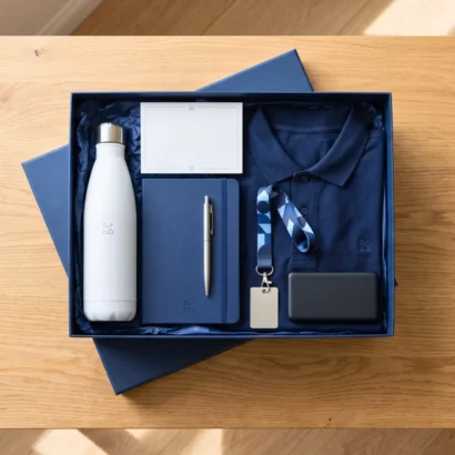 Employee welcome kit Dubai & Abu Dhabi – branded onboarding kit in gift box