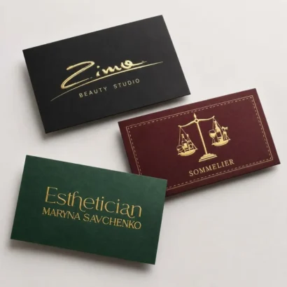Gold foil business cards Dubai & Abu Dhabi – hot foil stamped logo